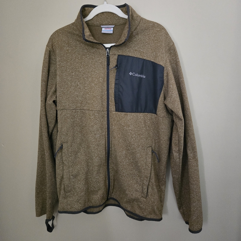 Mens | Columbia Tan Jacket with Black Accent | Large